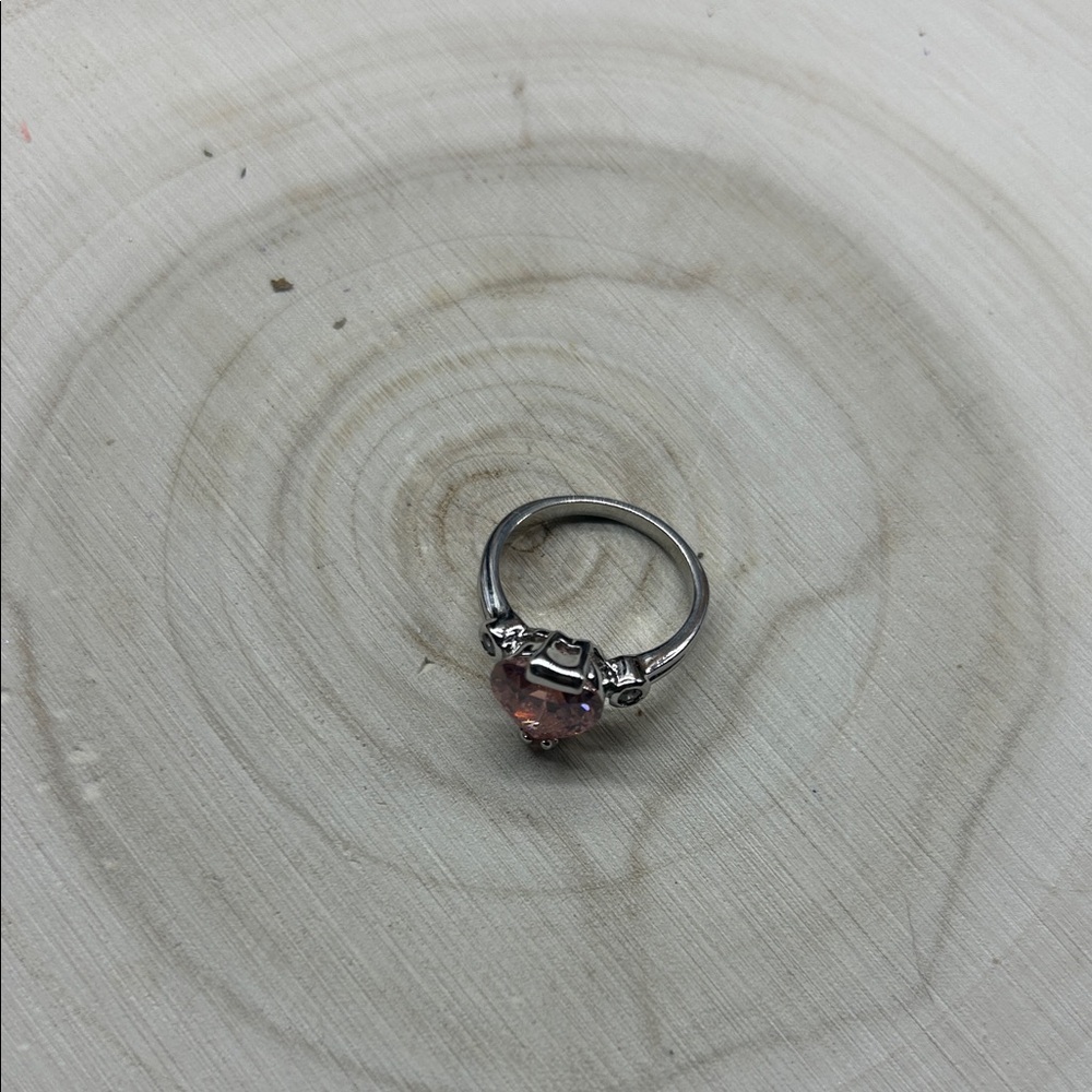 Rose Quartz Silver Band Ring
